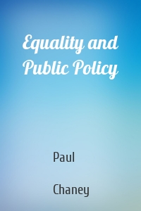Equality and Public Policy